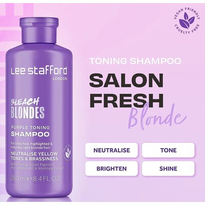 Lee Stafford Champú tonificante morado Bleach Blondes, 250 ml ¡NUEVO!