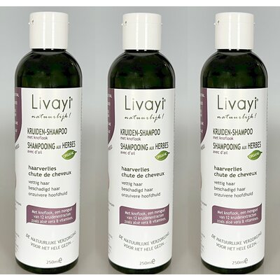 Livayi ¡Pack de 3 x 250 ml! Champú de ajo clásico anticaída