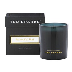 Ted Sparks Demi - Patchouli & Musc, Bougie parfumée, durée de combustion 60 heures