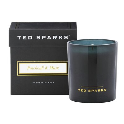 Ted Sparks Demi - Patchouli & Musc, Bougie parfumée, durée de combustion 60 heures