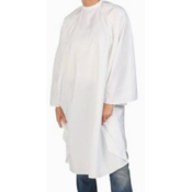 Nebur Abrigo con capucha tipo Economy 1001, color blanco, permeable al aire, largo 148 x ancho 112 cm