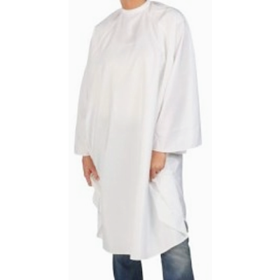 Nebur Abrigo con capucha tipo Economy 1001, color blanco, permeable al aire, largo 148 x ancho 112 cm