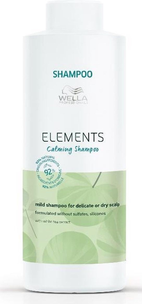 Wella Elements Calming Shampoo 1000 ml - Normale shampoo vrouwen - Voor Alle haartypes