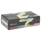 Sibel Nitrile Gloves BLACK, 100 Pieces, LARGE