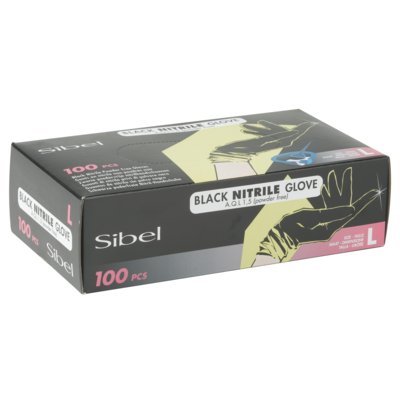 Sibel Gants en nitrile NOIR, 100 pièces, GRAND