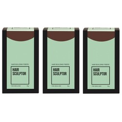 Hair Sculptor Fibras capilares de color marrón medio, ¡PAQUETE ECONÓMICO de 3 piezas de 25 gramos!