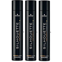Schwarzkopf ¡Paquete económico de 3 lacas Silhouette de fijación extrafuerte de 500 ml!