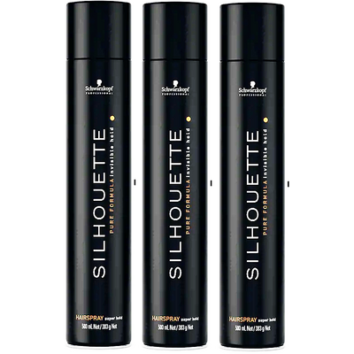 Schwarzkopf 3 x 500 ml Silhouette Hairspray Super Hold, CONFEZIONE RISPARMIO!
