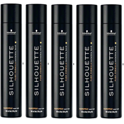 Schwarzkopf 5 x 500 ml Silhouette Haarspray Super Halt, VORTEILSPACKUNG!