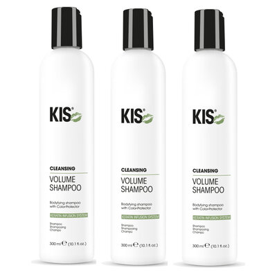 KIS Champú voluminizador limpiador Kera, ¡paquete económico de 3 x 300 ml!