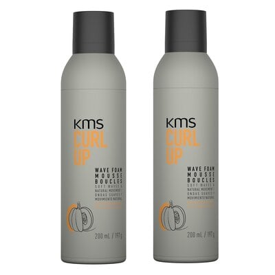 KMS Curl Up Wave Foam 2 confezioni da 200 ml, confezione risparmio!