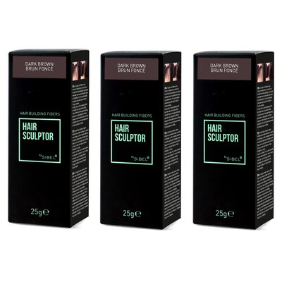 Hair Sculptor Hair Building Donker Bruin Fibres 3 Stuks VOORDEEL PAKKET!