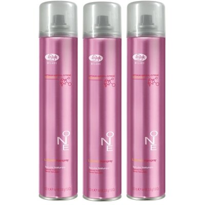 Lisap ¡Paquete económico de laca para el cabello Lisynet One, fijación natural, 3 x 500 ml!