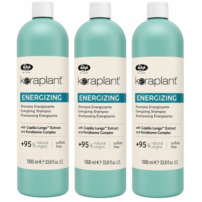 Lisap Shampoing énergisant Keraplant Nature, lot de 3 x 1000 ml !