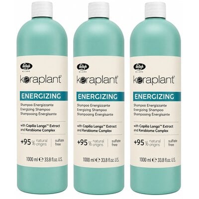 Lisap Shampoo energizzante Keraplant Nature, confezione convenienza da 3 flaconi da 1000 ml!