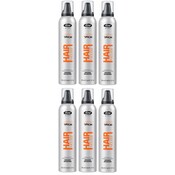 Lisap High-Tech-Haarmousse-Bürste, 6 x 300 ml Sparpackung!