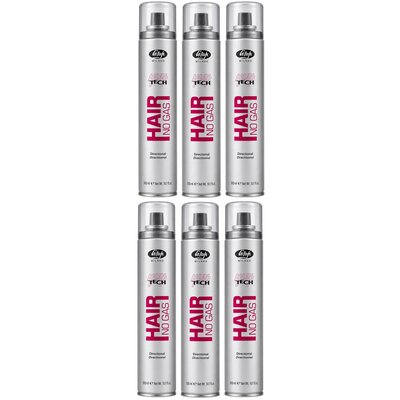 Lisap Laca para el cabello de alta tecnología, sin gas, de fijación fuerte, ¡paquete económico de 6 x 300 ml!