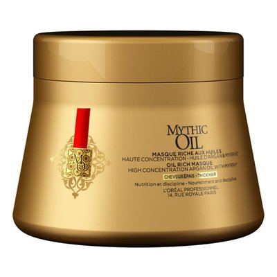 L'Oreal Mascarilla de aceite mítico para cabello grueso, 200 ml
