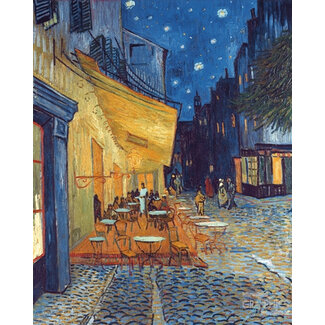 Cafeterras bij nacht