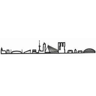 Cityshapes Skyline Rotterdam - zwart mdf 90cm