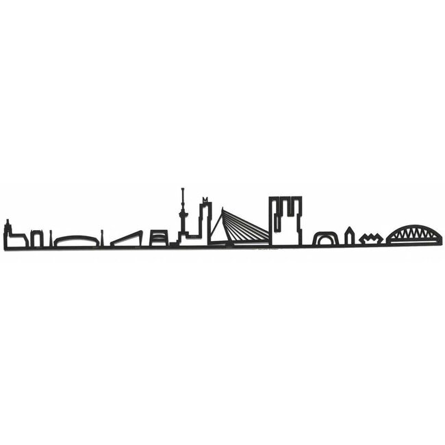 Cityshapes Skyline Rotterdam - zwart mdf 90cm