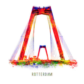 Willemsbrug silhouette – Pop Art