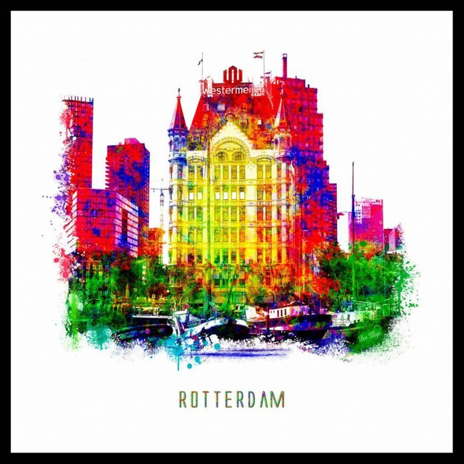 Rotterdam poster | Witte huis | Pop art poster | 30x30