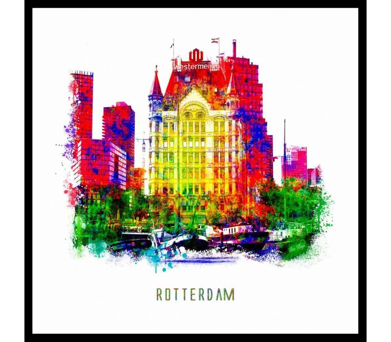 Rotterdam poster | Witte huis | Pop art poster | 30x30