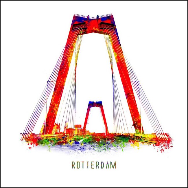 Willemsbrug 2 | Pop art poster | 30x30 cm