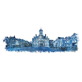 Panorama Markt - Delft | Vintage print