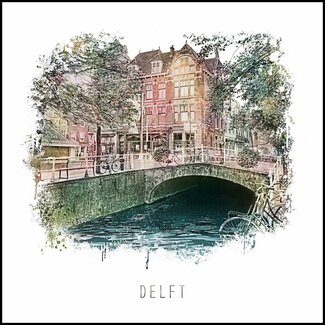 Delft 1 - vintage poster 30x30