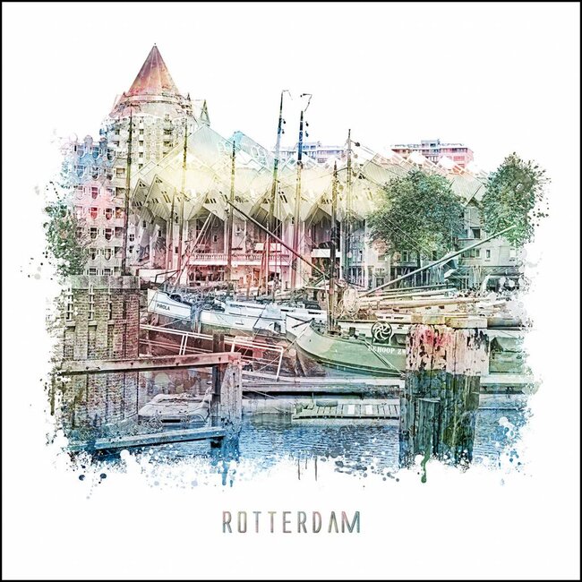 Rotterdam poster | Oude haven | vintage poster | 30x30