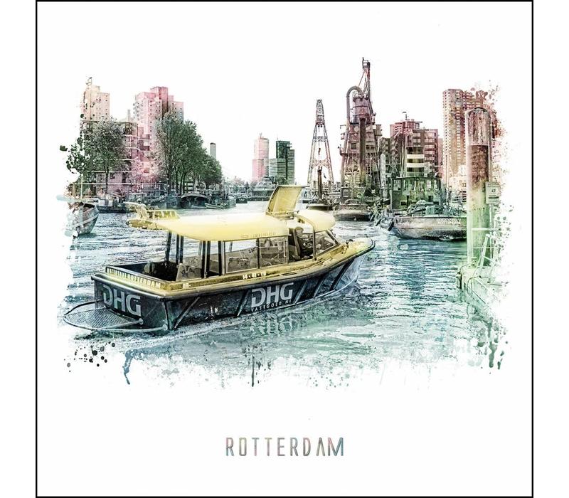 Watertaxi - Rotterdam| Vintage poster | 30x30 cm