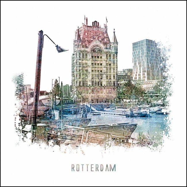 Rotterdam poster | Witte huis Rotterdam | vintage poster | 30x30