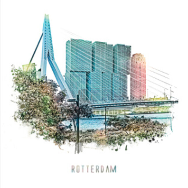 Rotterdam poster | Maasboulevard | vintage 30x30