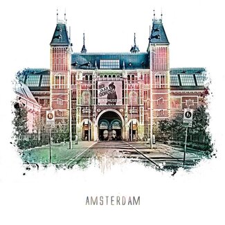 Amsterdam poster | Rijksmuseum | vintage | 30x30