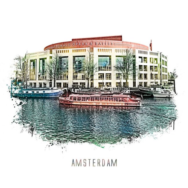 Amsterdam poster | Stopera | vintage | 30x30