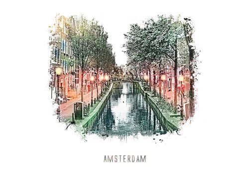 Ben Kleyn Amsterdam poster | Wallen | vintage | 30x30