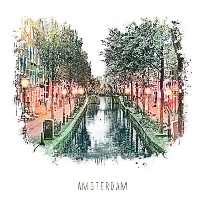 Amsterdam poster | Wallen | vintage | 30x30