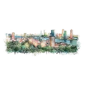 Rotterdam vanaf de Euromast | Vintage print