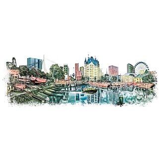 Oudehaven | Rotterdam skyline | Vintage poster