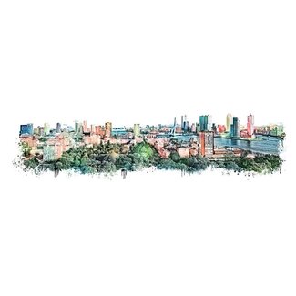 Skyline van Rotterdam | Vintage print
