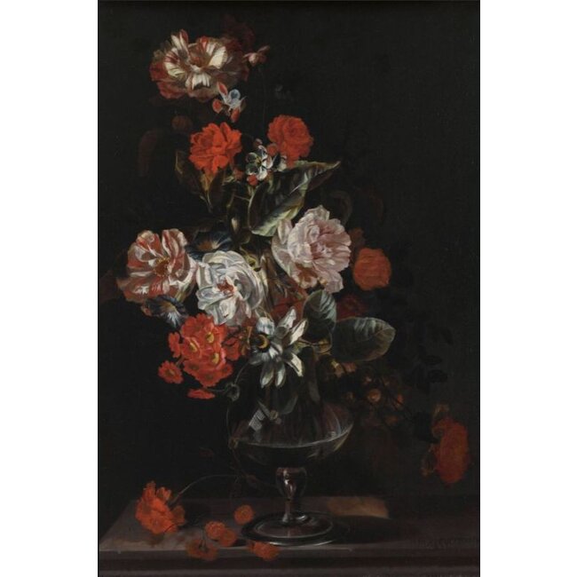 Wandkraft Bloemstilleven met rozen - Dibond