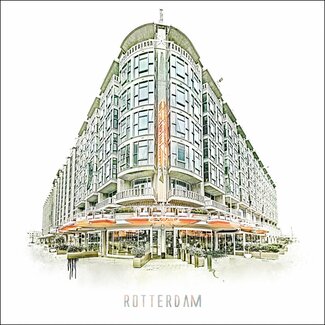 Groothandelsgebouw - Rotterdam | Vintage poster | 30 x 30 cm