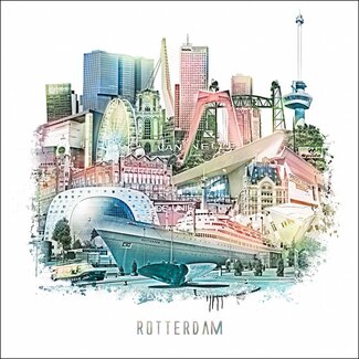 Rotterdam poster | Collage 2 | Vintage poster | 30x30