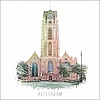 Ben Kleyn Laurenskerk - Rotterdam | Vintage poster |  30x30 cm