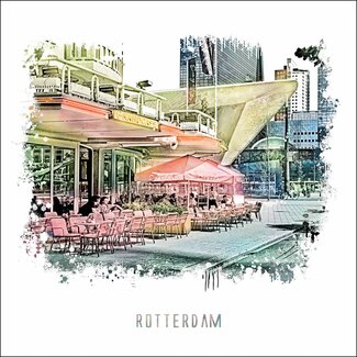 Café Engels - Rotterdam | Vintage poster | 30x30 cm