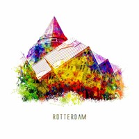 Rotterdam poster | Kubuswoningen | Pop art poster | 30x30