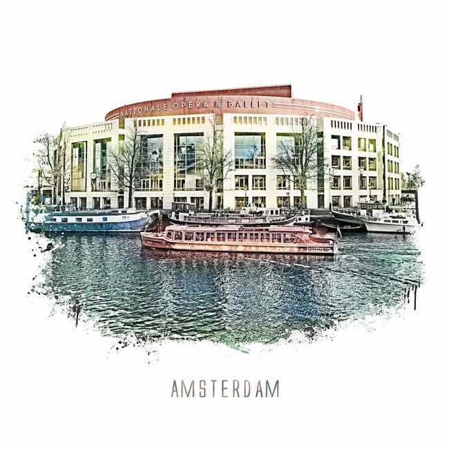 Amsterdam poster | Stopera | vintage | 30x30