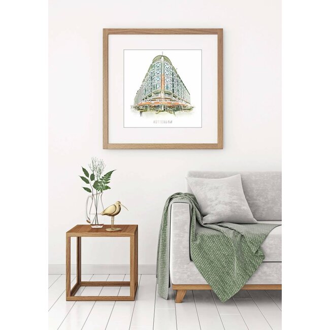 Groothandelsgebouw - Rotterdam | Vintage poster | 30 x 30 cm
